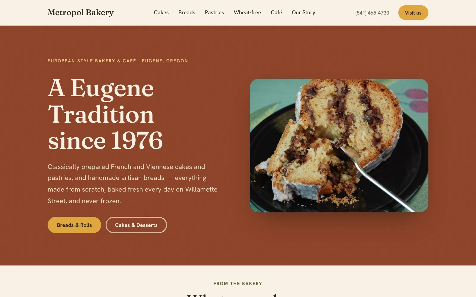 Metropol Bakery — Concept redesign for a Eugene bakery open since 1976.